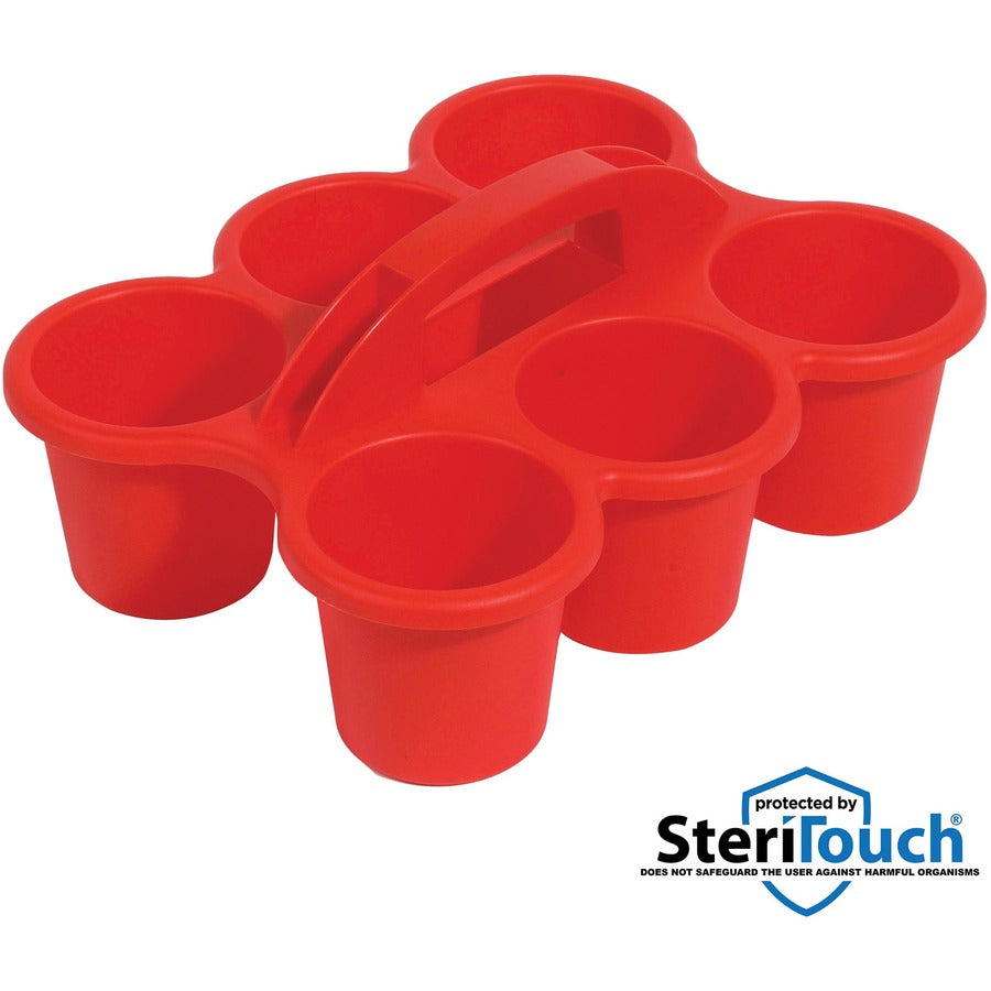Little Artist Antimicrobial Six-Cup Caddy, Red