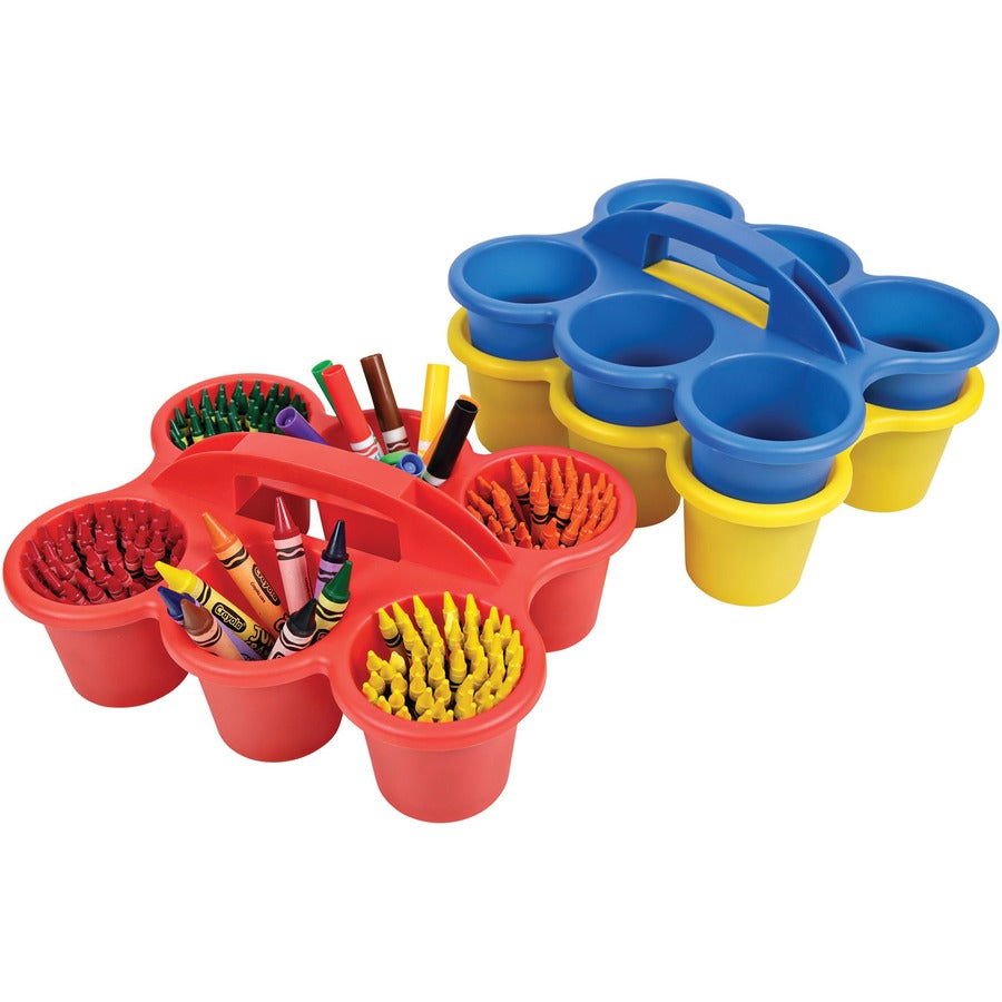 deflecto-antimicrobial-kids-6-cup-caddy-6-compartments-53-height-x-121-width-x-96-depth-lightweight-portable-antimicrobial-easy-to-clean-handle-stackable-mildew-resistant-yellow-plastic-polypropylene_def39509yel - 3