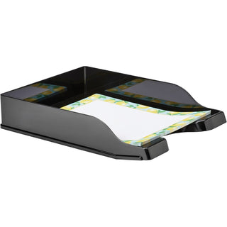 Deflecto AntiMicrobial DocuTray - 2.6" Height x 10.2" Width x 13.8" DepthDesktop - Antimicrobial, Interlockable, Stackable, Mildew Resistant - Black - Polystyrene