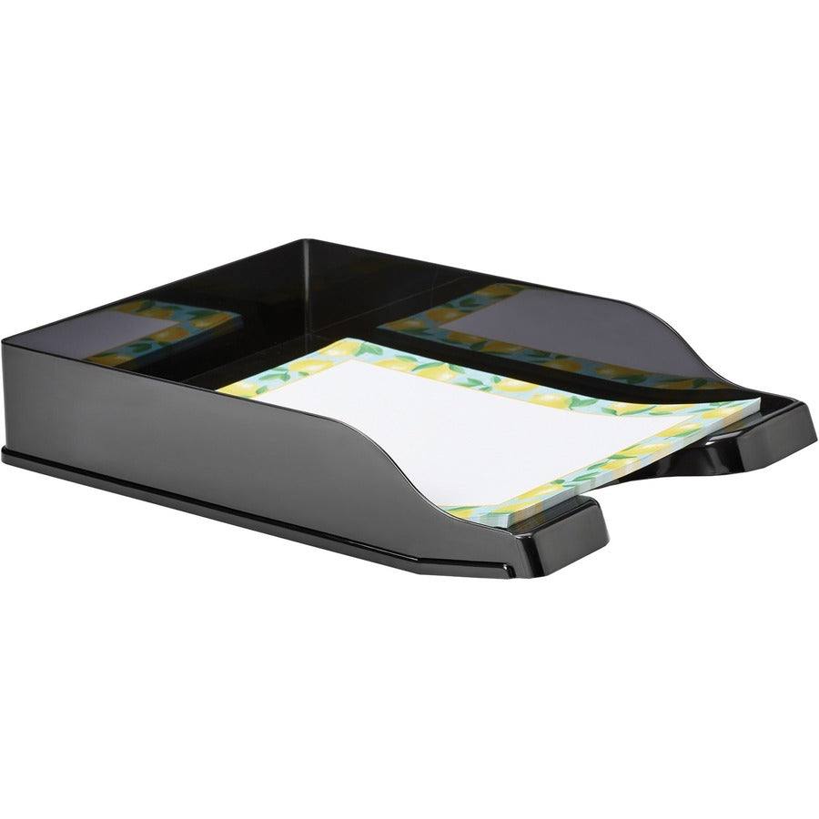 Deflecto AntiMicrobial DocuTray - 2.6" Height x 10.2" Width x 13.8" DepthDesktop - Antimicrobial, Interlockable, Stackable, Mildew Resistant - Black - Polystyrene