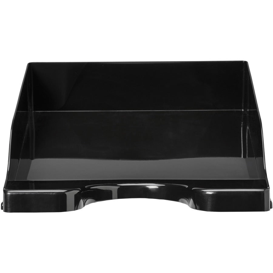Deflecto AntiMicrobial DocuTray - 2.6" Height x 10.2" Width x 13.8" DepthDesktop - Antimicrobial, Interlockable, Stackable, Mildew Resistant - Black - Polystyrene