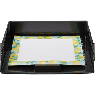 Deflecto AntiMicrobial Industrial Front-Load Tray - 2.4" Height x 10.8" Width x 13.8" DepthDesktop - Antimicrobial, Lightweight, Mildew Resistant, Front Loading - Black - Polystyrene