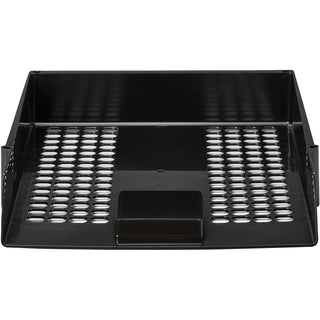 Deflecto AntiMicrobial Industrial Front-Load Tray - 2.4" Height x 10.8" Width x 13.8" DepthDesktop - Antimicrobial, Lightweight, Mildew Resistant, Front Loading - Black - Polystyrene