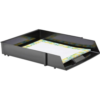 Deflecto AntiMicrobial Industrial Front-Load Tray - 2.4" Height x 10.8" Width x 13.8" DepthDesktop - Antimicrobial, Lightweight, Mildew Resistant, Front Loading - Black - Polystyrene