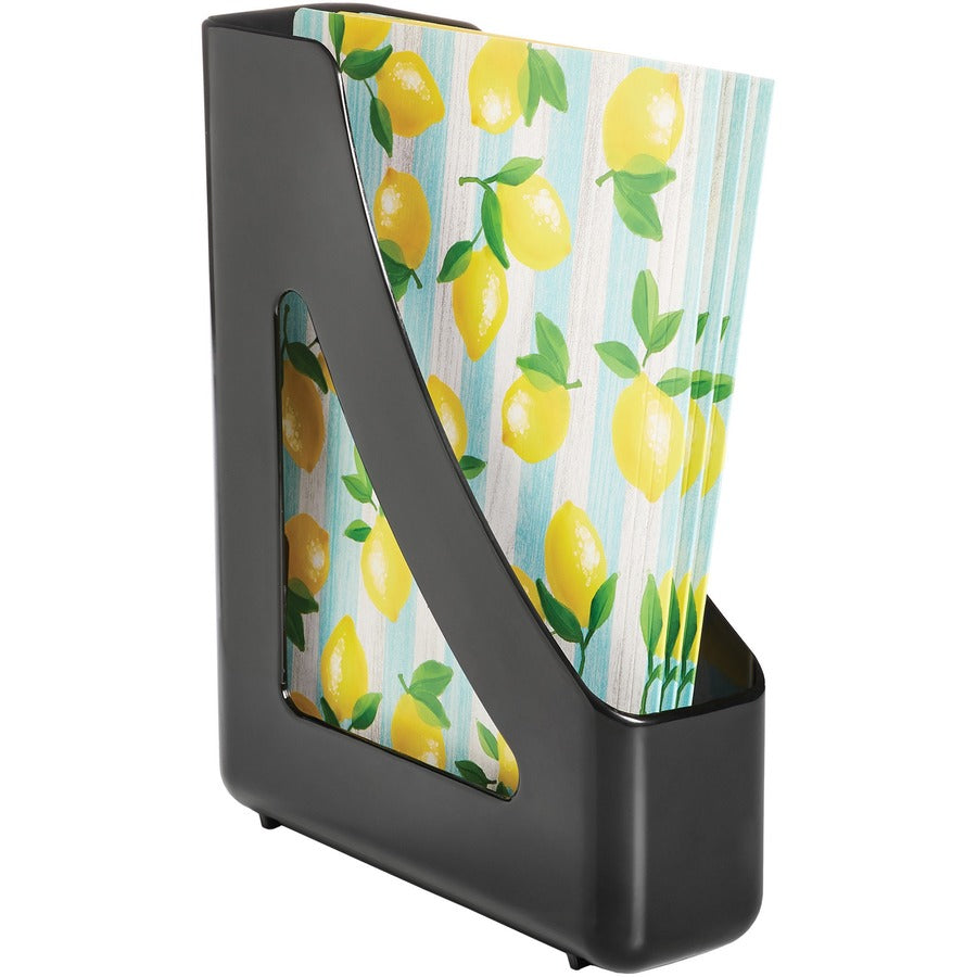 Deflecto AntiMicrobial Magazine File - Black - Polystyrene