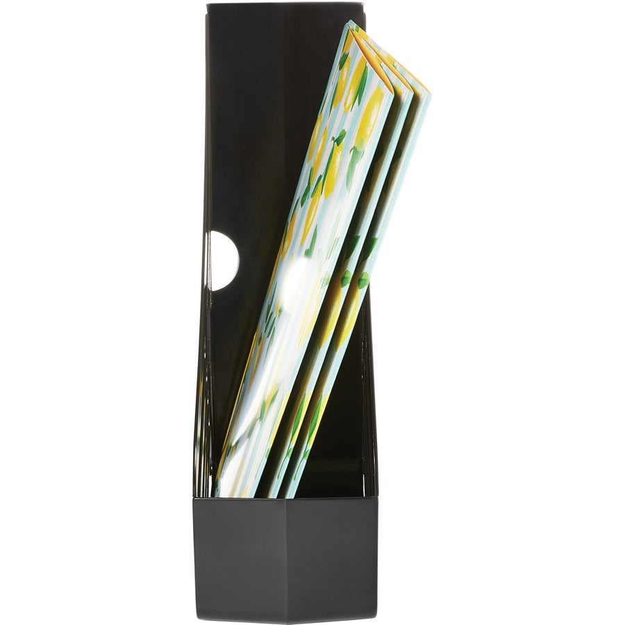 Deflecto AntiMicrobial Jumbo Magazine File - Black - Polystyrene