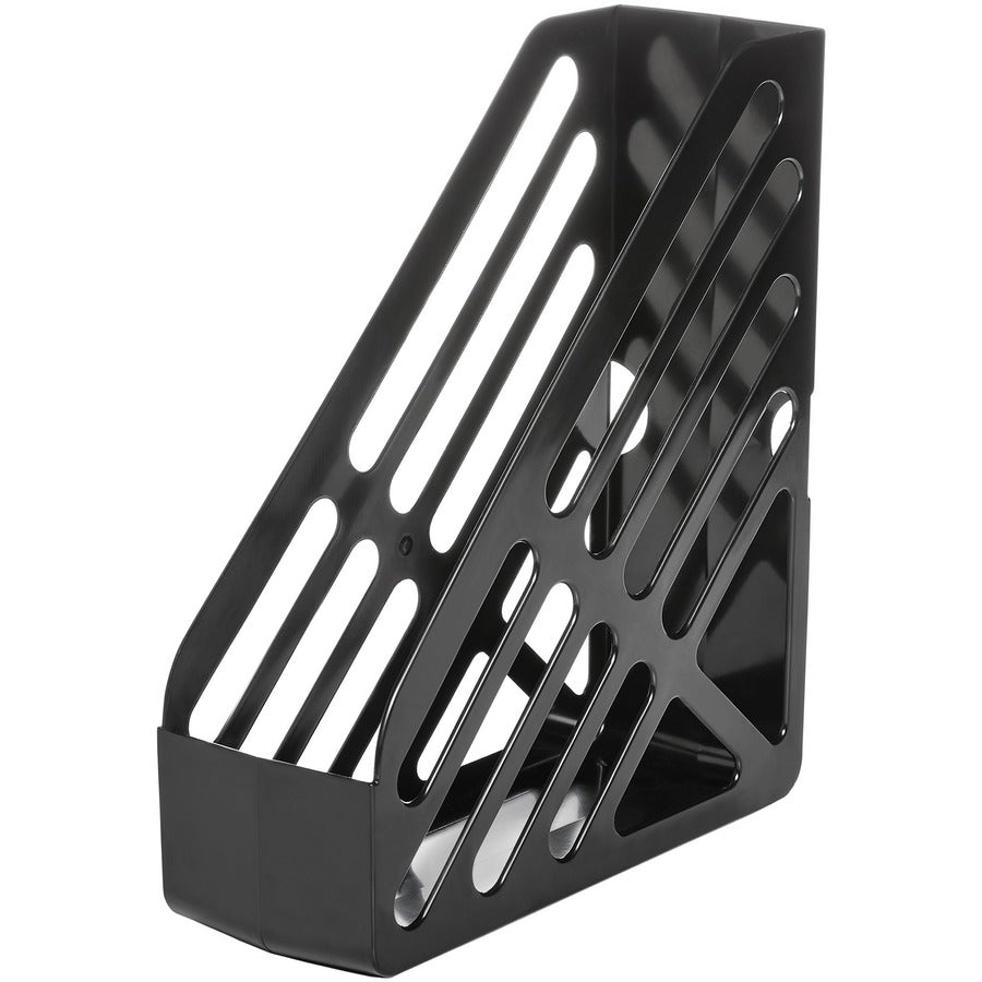 Deflecto AntiMicrobial Jumbo Magazine File - Black - Polystyrene