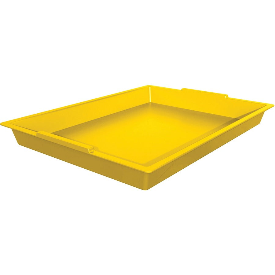 Deflecto Antimicrobial Finger Paint Tray - Painting - 1.83"Height x 16.04"Width x 12.07"Depth - Yellow - Polypropylene, Plastic