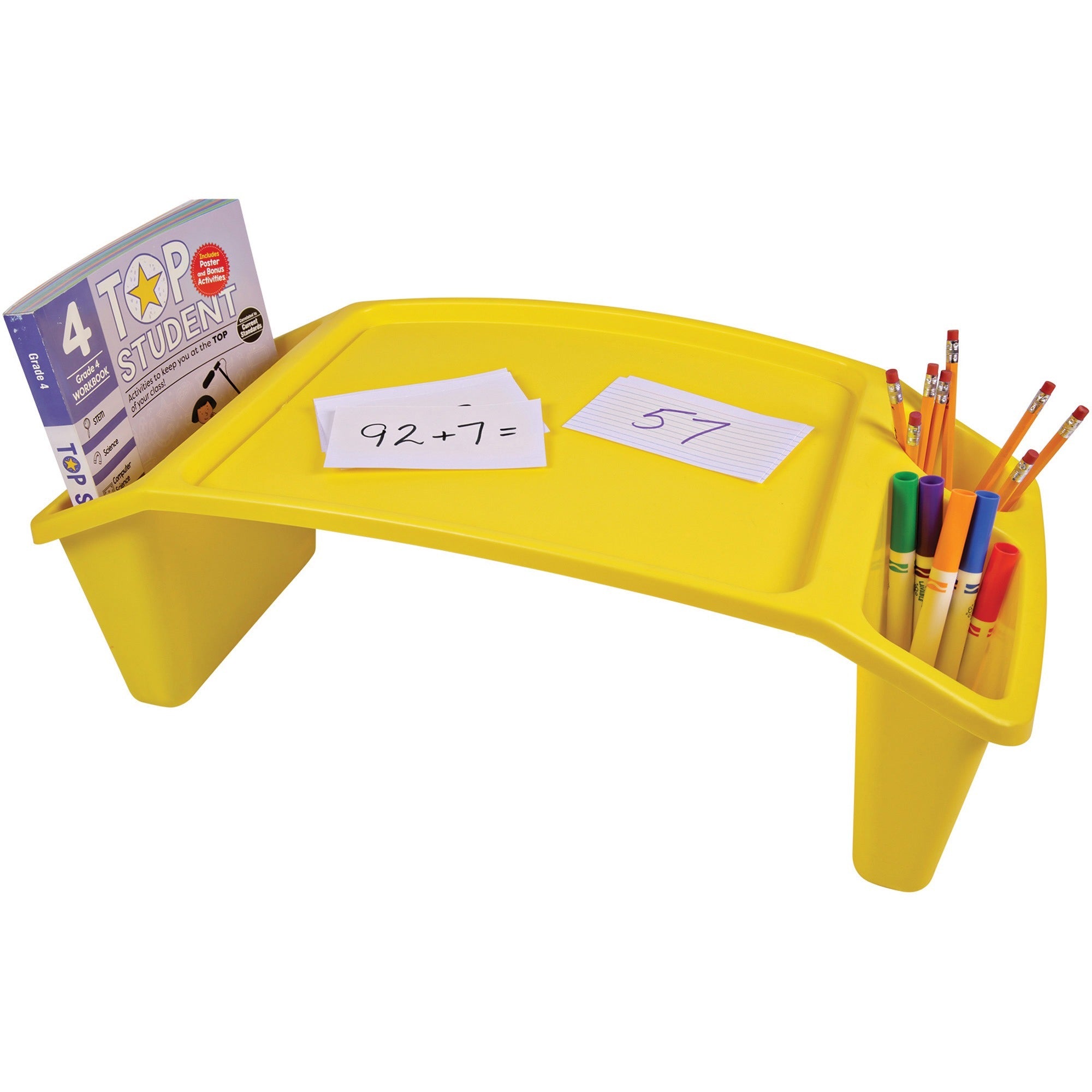 deflecto-antimicrobial-kids-lap-tray-supplies-paper-book-pencil-crayon-mobile-device-decoration-activity-853height-x-2335width-x-12depth-yellow-polypropylene-plastic_def39502yel - 1