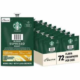 Starbucks Freshpack Espresso Coffee - Compatible with Flavia Barista - Blonde - 72 / Carton
