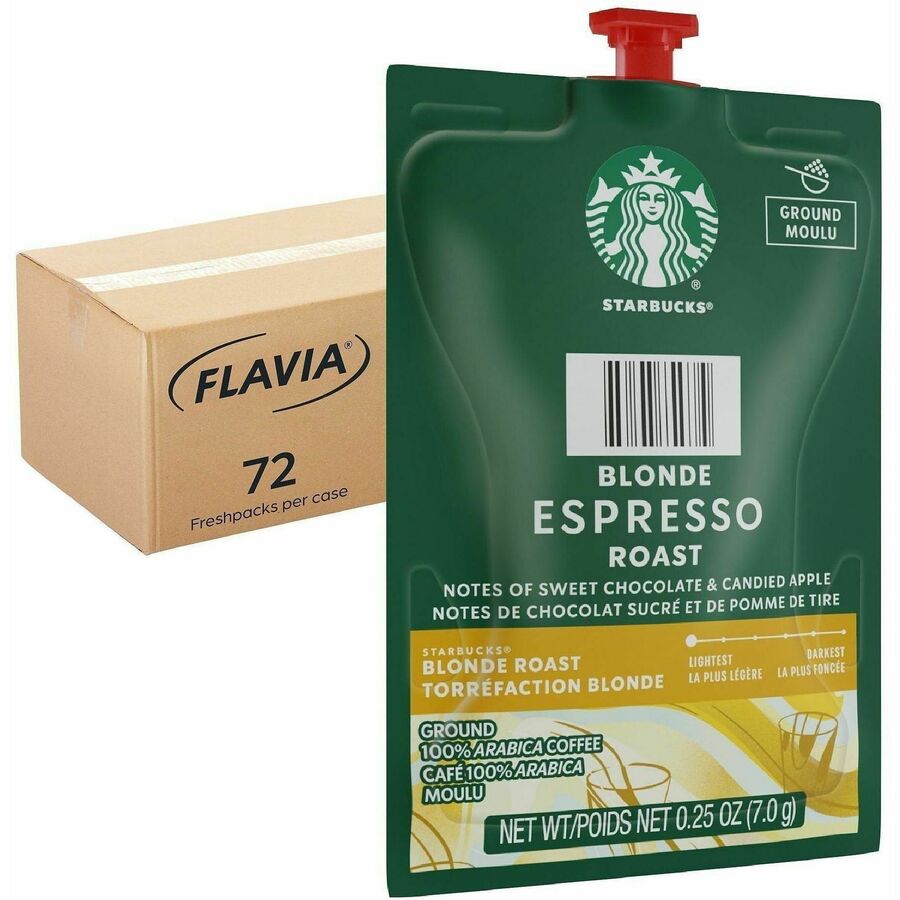 Starbucks Freshpack Espresso Coffee - Compatible with Flavia Barista - Blonde - 72 / Carton