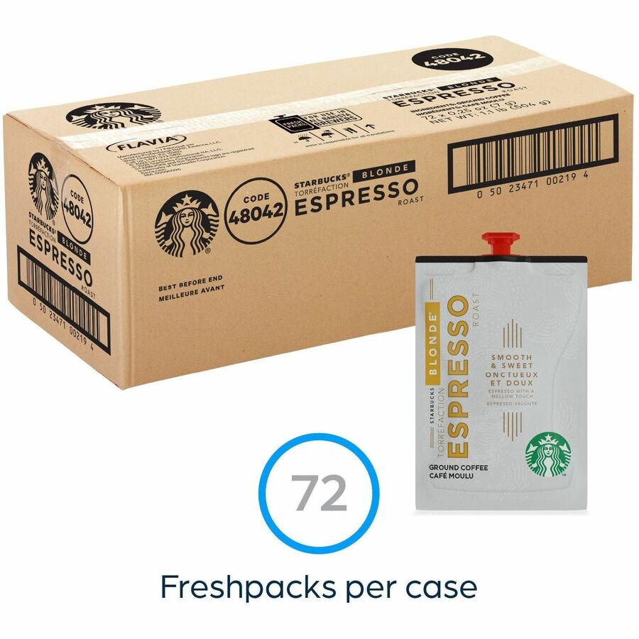 Starbucks Freshpack Espresso Coffee - Compatible with Flavia Barista - Blonde - 72 / Carton - 7