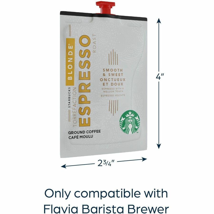 Starbucks Freshpack Espresso Coffee - Compatible with Flavia Barista - Blonde - 72 / Carton - 6