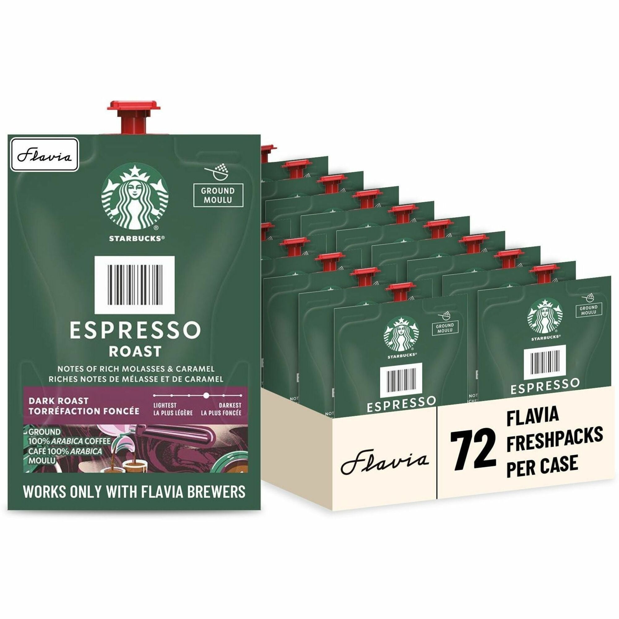 Starbucks Freshpack Blonde Espresso Roast Coffee - Compatible with Flavia Barista - 72 / Carton