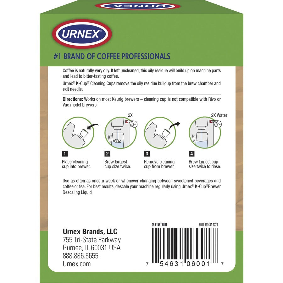 Urnex Single Brewer Cleaning Cups - For Coffee Brewer - Odorless, Phosphate-free, Biodegradable - 5 / Box - 1 Each - Multi