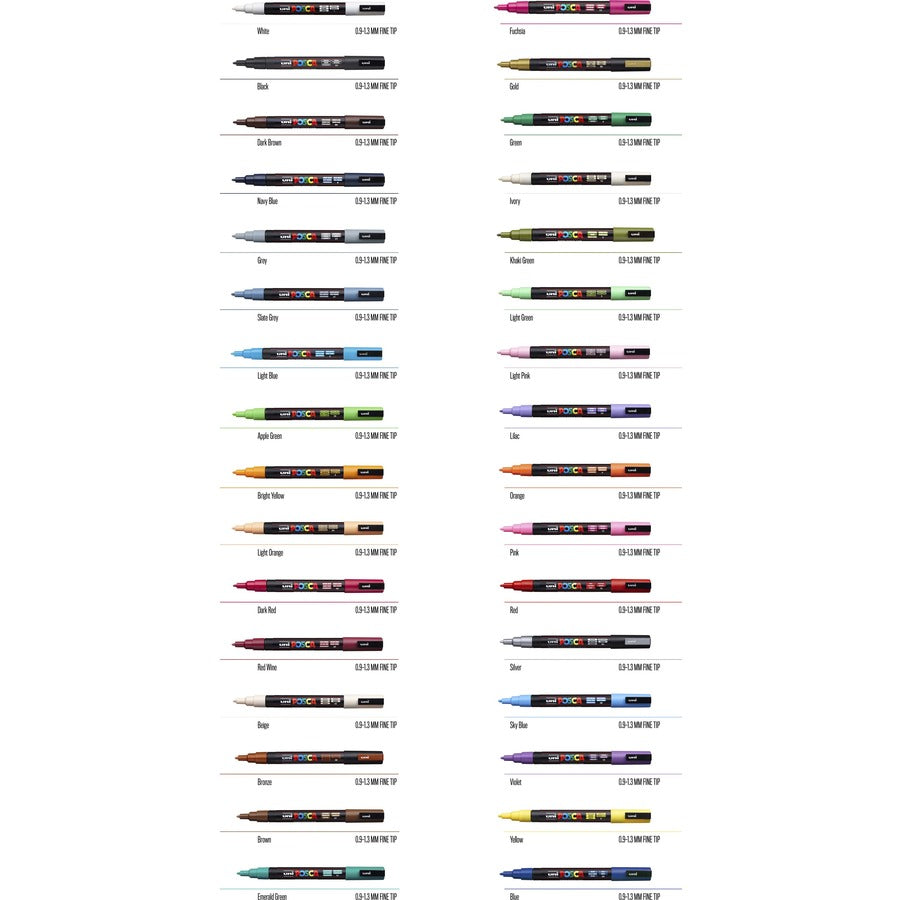 uni-posca-pc-3m-paint-markers-fine-marker-point-black-water-based-pigment-based-ink-6-pack_ubcpc3mblack - 8