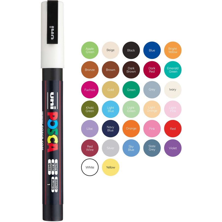 uni-posca-pc-3m-paint-markers-fine-marker-point-black-water-based-pigment-based-ink-6-pack_ubcpc3mblack - 2