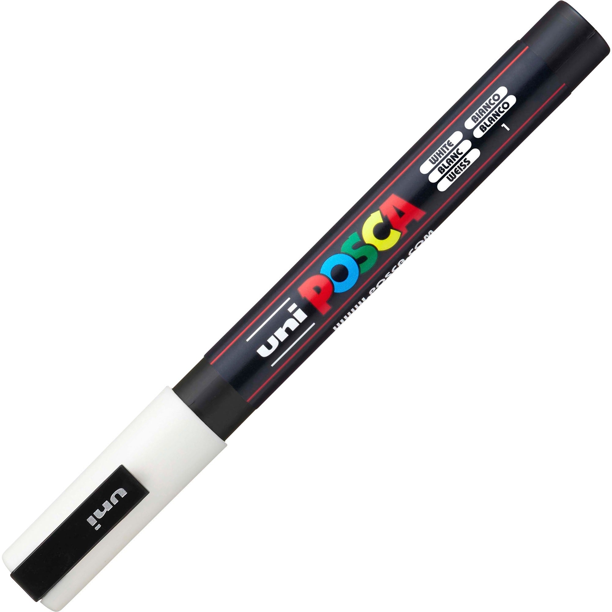 uni-posca-pc-3m-paint-markers-fine-marker-point-white-water-based-pigment-based-ink-6-pack_ubcpc3mwhite - 1