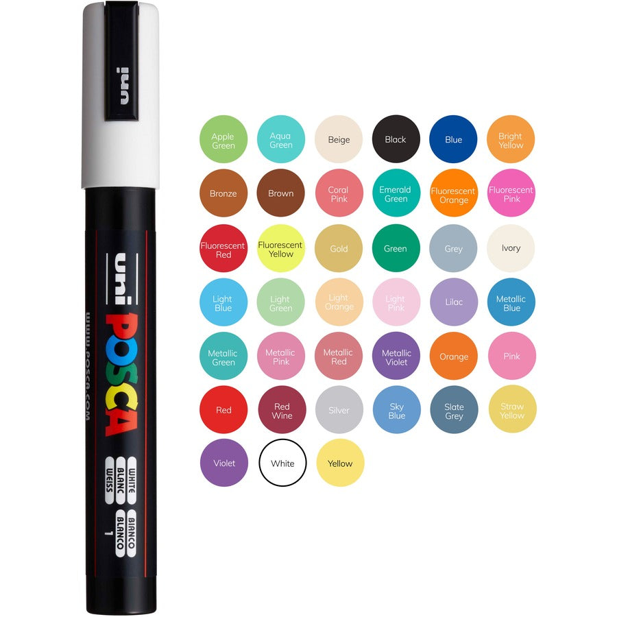 uni-posca-pc-5m-paint-markers-medium-marker-point-black-water-based-pigment-based-ink-6-pack_ubcpc5mblack - 2