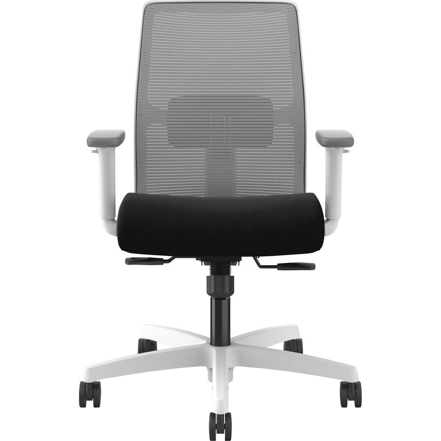 HON Ignition Low-back Task Chair - Black Seat - Fog Mesh Back - Designer White Frame - Low Back - 1 Each