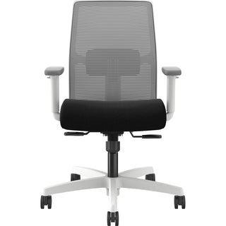 HON Ignition Low-back Task Chair - Black Seat - Fog Mesh Back - Designer White Frame - Low Back - 1 Each