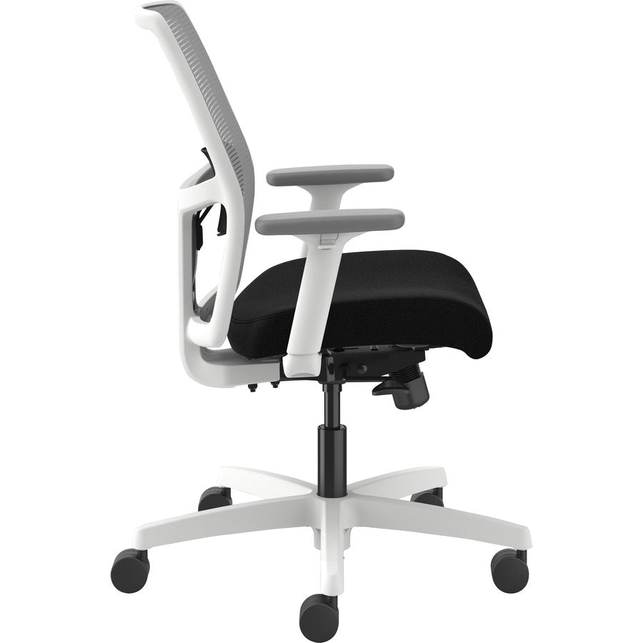 HON Ignition Low-back Task Chair - Black Seat - Fog Mesh Back - Designer White Frame - Low Back - 1 Each