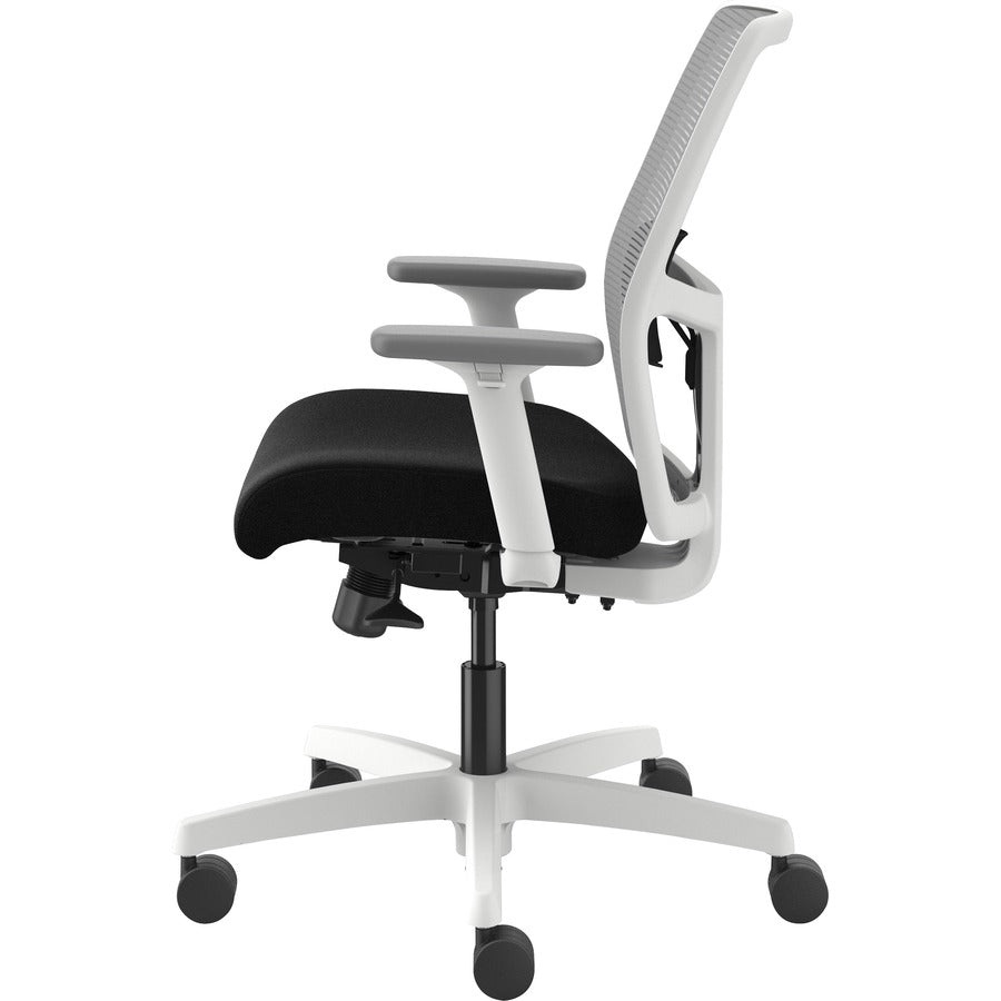 HON Ignition Low-back Task Chair - Black Seat - Fog Mesh Back - Designer White Frame - Low Back - 1 Each