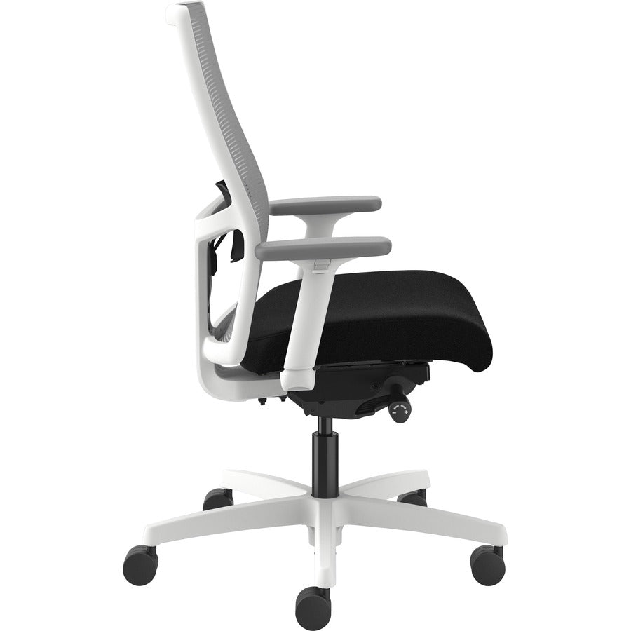 HON Ignition Mid-back Task Chair - Black Seat - Fog Mesh Back - Designer White Frame - Mid Back - 1 Each
