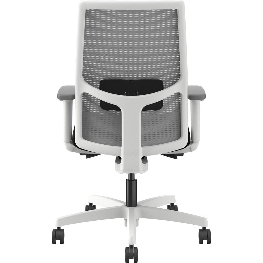 HON Ignition Mid-back Task Chair - Black Seat - Fog Mesh Back - Designer White Frame - Mid Back - 1 Each