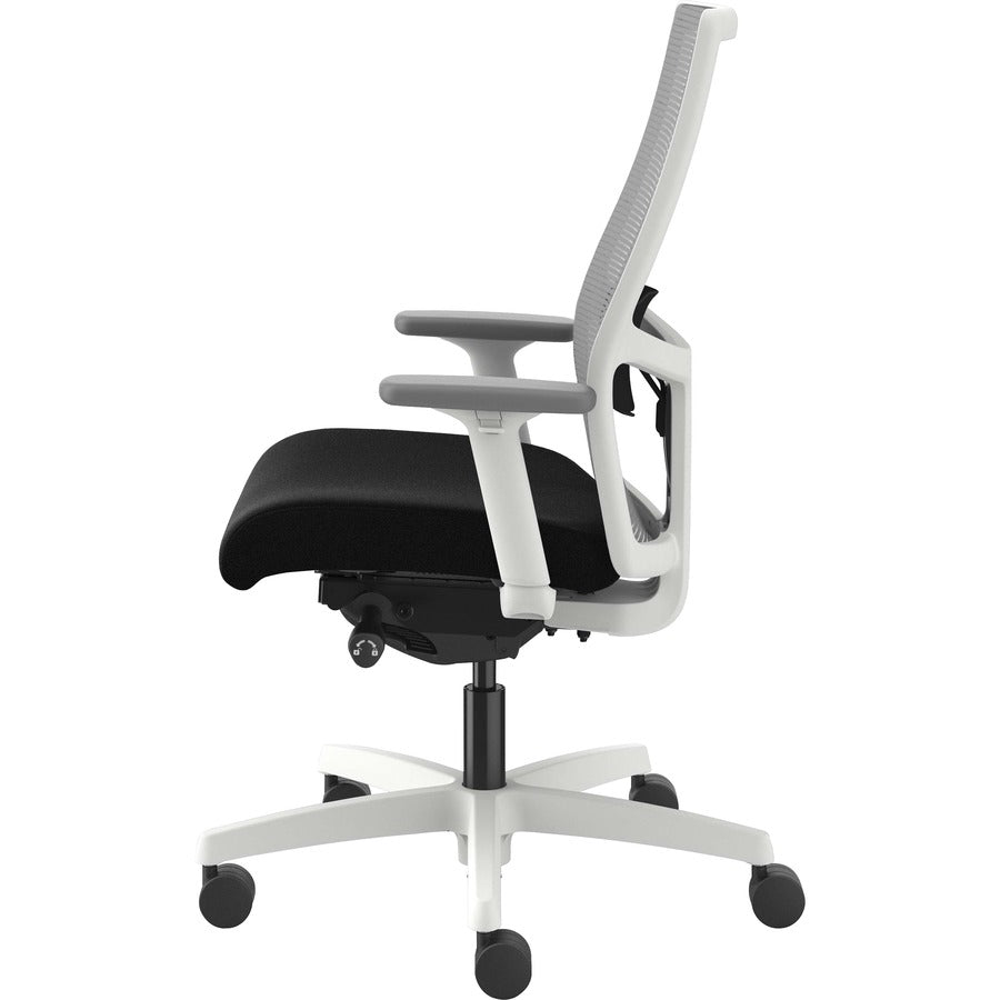 HON Ignition Mid-back Task Chair - Black Seat - Fog Mesh Back - Designer White Frame - Mid Back - 1 Each