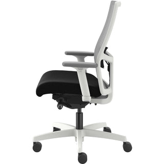 HON Ignition Mid-back Task Chair - Black Seat - Fog Mesh Back - Designer White Frame - Mid Back - 1 Each