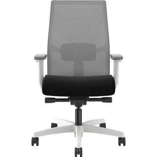 HON Ignition Mid-back Task Chair - Black Seat - Fog Mesh Back - Designer White Frame - Mid Back - 1 Each