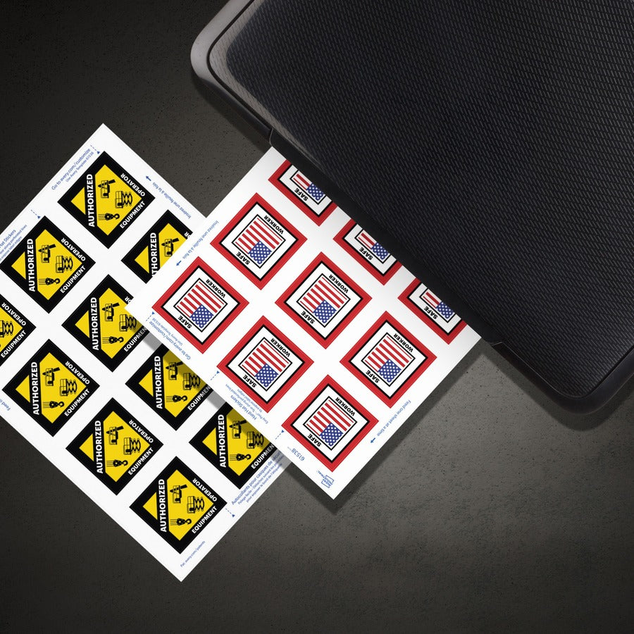 Avery Printable Hard Hat/Helmet Vinyl Stickers - Square Shape - Full-Bleed Design - Printable, Water Proof, Fade Resistant, UV Coated, Permanent Adhesive, Water Resistant, Durable, Chemical Resistant, Abrasion Resistant - 2" Height x 2" Width - - 7
