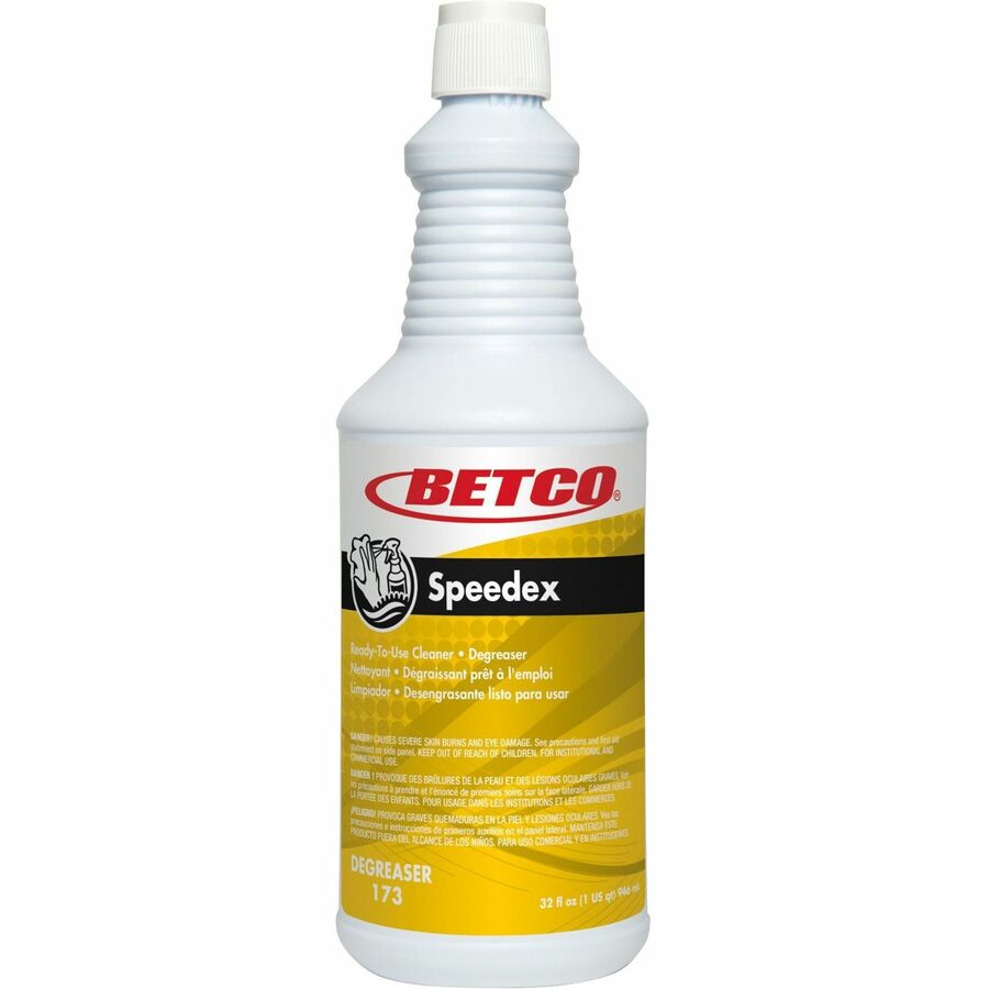 Betco Speedex Heavy Duty Cleaner/Degreaser - Ready-To-Use - 32 fl oz (1 quart) - Mint Scent - 12 / Carton - Fast Acting, Heavy Duty, Residue-free, Streak-free, Deodorize - Green - 3
