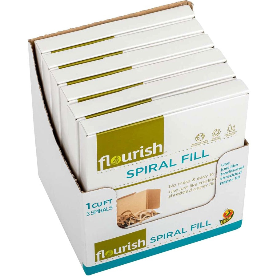 Duck Brand Flourish Spiral Cushion Fill - Mess-free, Easy to Use - Brown - 6Each