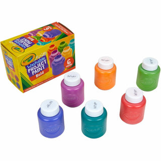 Crayola Washable Project Paint - 6 / Pack - Yellow, Green, Yellow Orange, Red Orange, Fuchsia, Blue, Violet, Teal