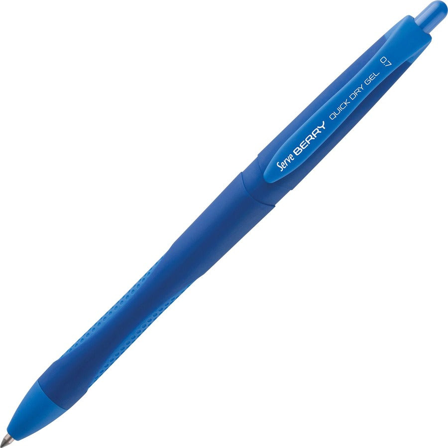 so-mine-serve-berry-quick-dry-retract-gel-ink-pen-medium-pen-point-07-mm-pen-point-size-retractable-black-blue-red-dark-blue-purple-green-gel-based-ink-black-blue-red-dark-blue-purple-green-barrel_srvbrgel07b6kra - 7