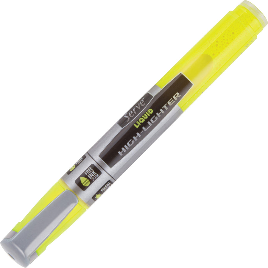 so-mine-serve-jumbo-liquid-highlighter-chisel-marker-point-style-fluorescent-yellow-pigment-based-liquid-ink-1-each_srvlktf12kts - 2