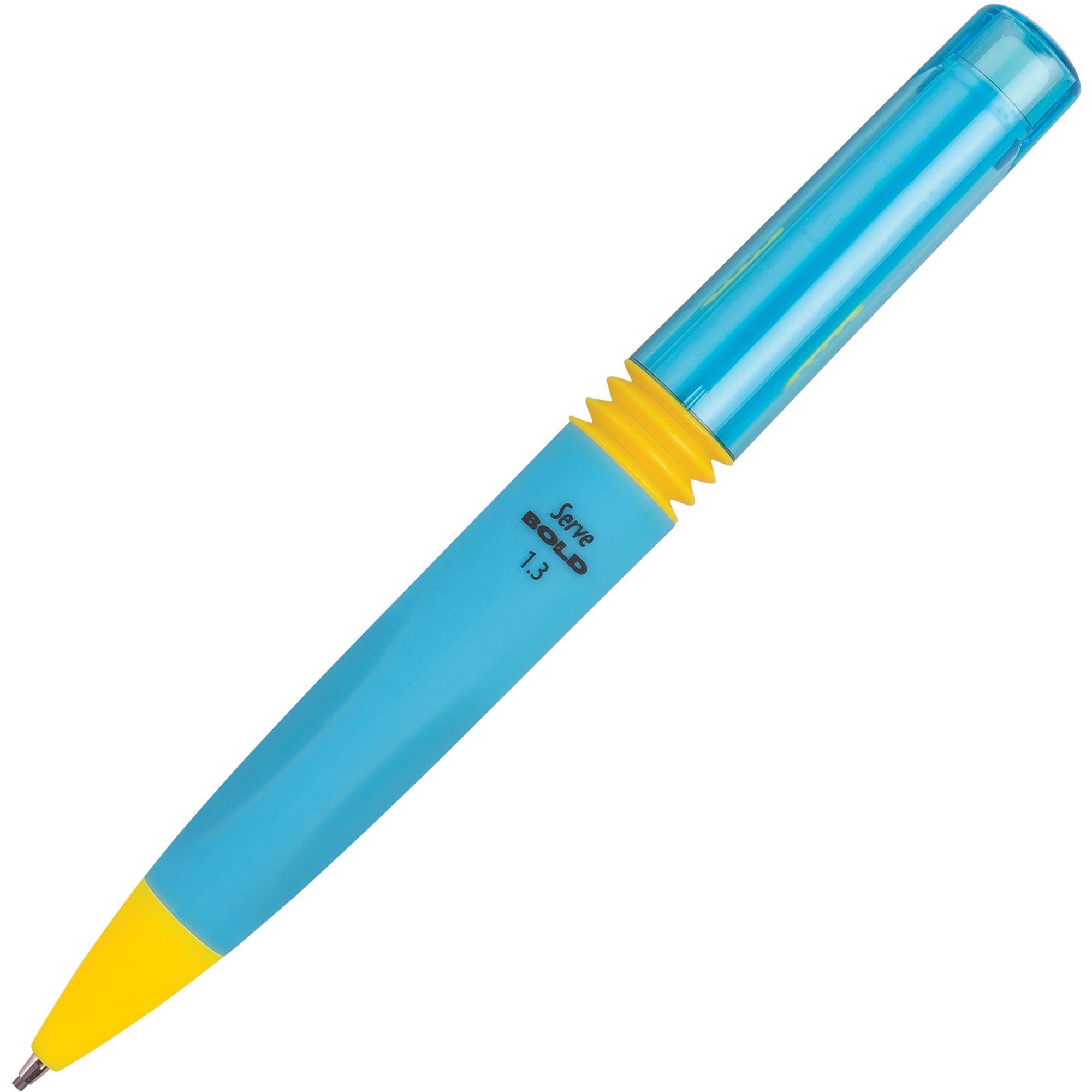serve-bold-mechanical-pencil-13-mm-lead-diameter-bold-point-black-lead-blue-plastic-barrel-1-each_srvbd13k12m - 1