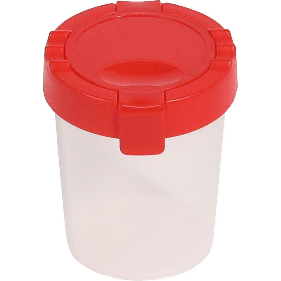 Antimicrobial No Spill Paint Cup, 3.46 w x 3.93 h, Red