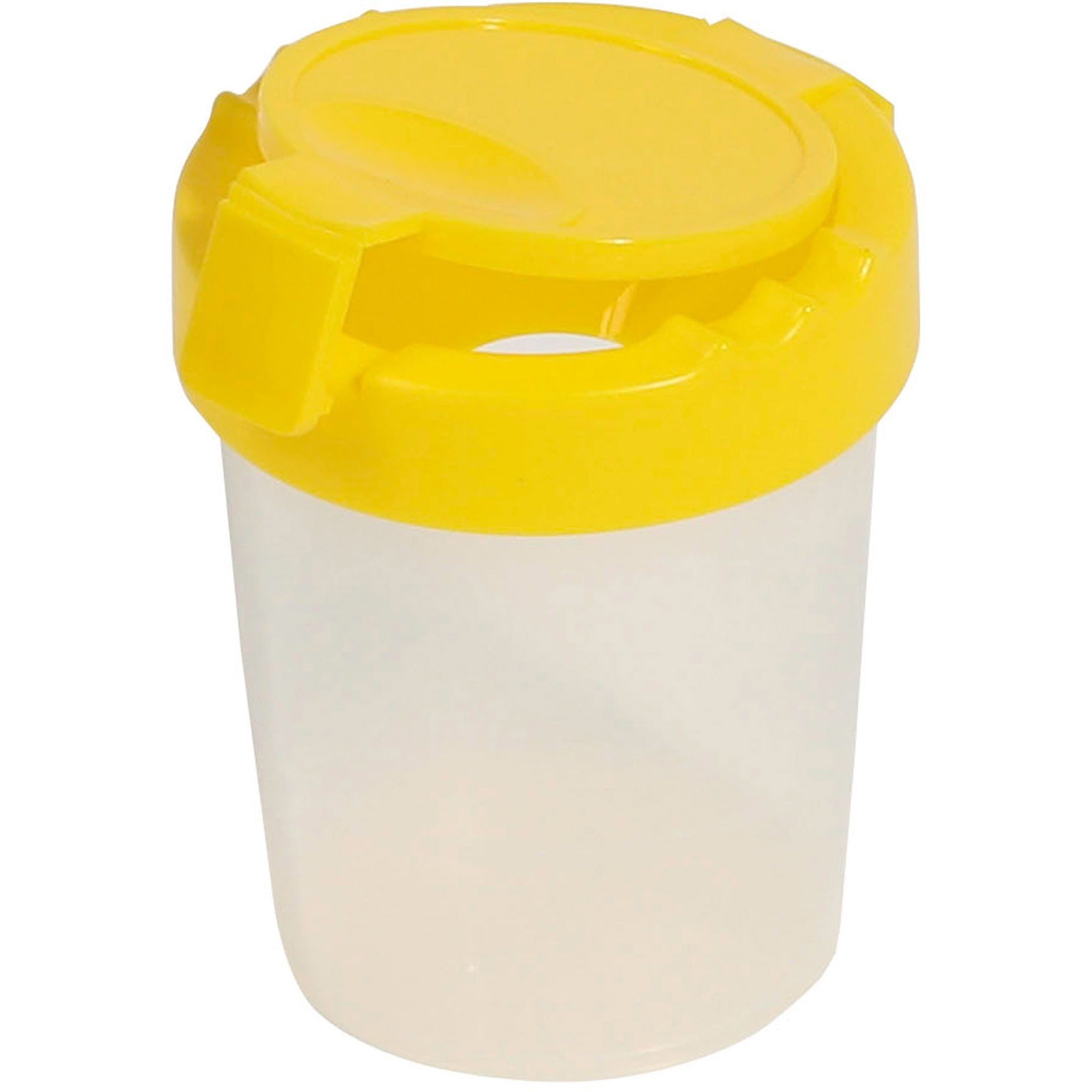 deflecto-antimicrobial-kids-no-spill-paint-cup-yellow-paint-brush-393height-x-346width-x-393depth-1-each-yellow-plastic-polypropylene_def39515yel - 1