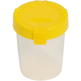 Deflecto Antimicrobial Kids No Spill Paint Cup Yellow - Paint, Brush - 3.93"Height x 3.46"Width x 3.93"Depth - 1 Each - Yellow - Plastic, Polypropylene