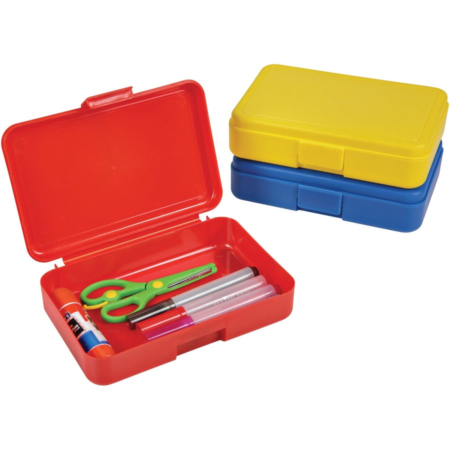 deflecto-antimicrobial-pencil-box-blue-external-dimensions-54-width-x-8-depth-x-2-height-snap-closure-plastic-blue-for-pencil-marker-supplies_def39504blu - 2