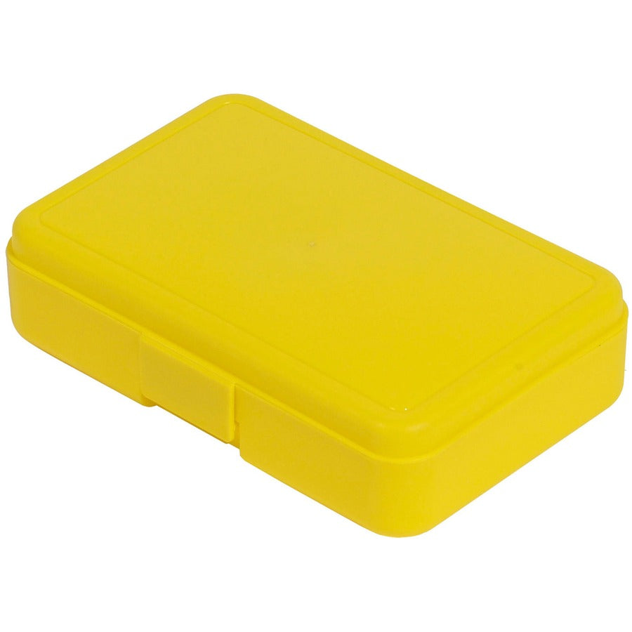 deflecto-antimicrobial-pencil-box-yellow-external-dimensions-54-width-x-8-depth-x-2-height-snap-closure-plastic-yellow-for-pencil-marker-supplies_def39504yel - 6