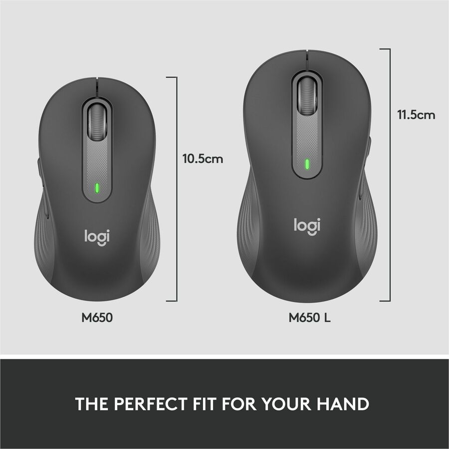 Signature M650 for Business Wireless Mouse, Medium, 2.4 GHz Frequency, 33 ft Wireless Range, Right Hand Use, Graphite