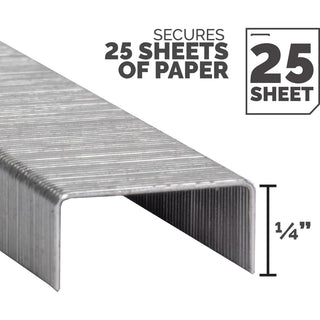 Fellowes " Full Strip of Staples 5000pk - 1/4" - for Paper - Silver1 Each