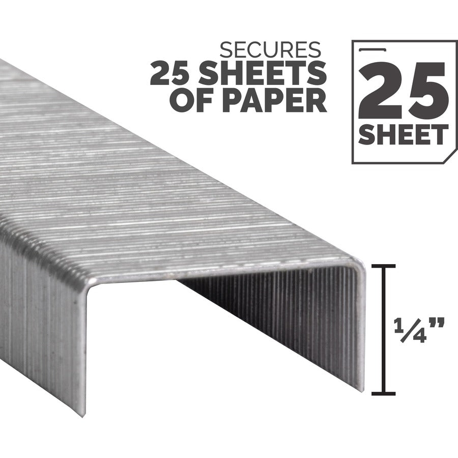 Fellowes " Full Strip of Staples 5000pk - 1/4" - for Paper - Silver1 Each