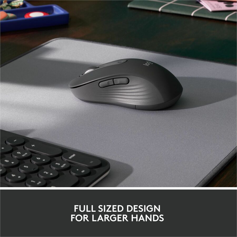 Signature M650 for Business Wireless Mouse, Large, 2.4 GHz Frequency, 33 ft Wireless Range, Right Hand Use, Graphite
