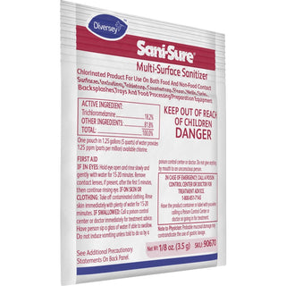 Sani-Sure Multi-Surface Sanitizer - 0.13 oz (0.01 lb) - Chlorine Scent - 100 / Carton - Odorless - Yellow