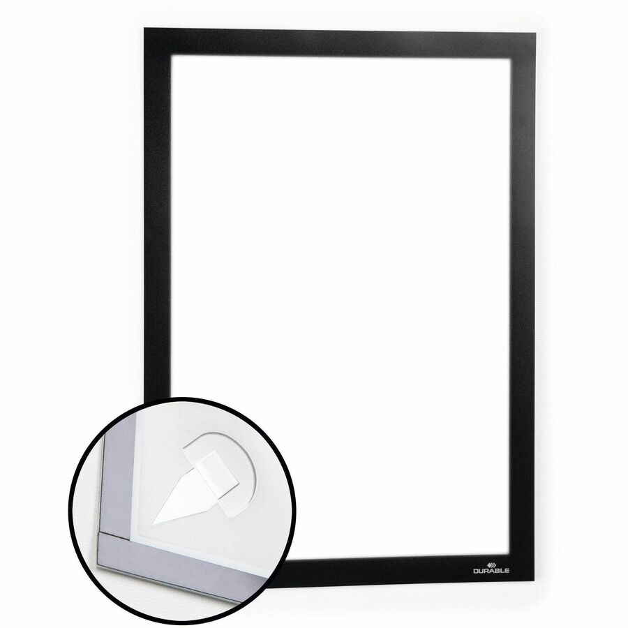 DURABLE DuraFrame Wallpaper - 8.50" x 11" Frame Size - Wall Mountable - Horizontal, Vertical - Sturdy, Anti-glare - 1 Each - Black